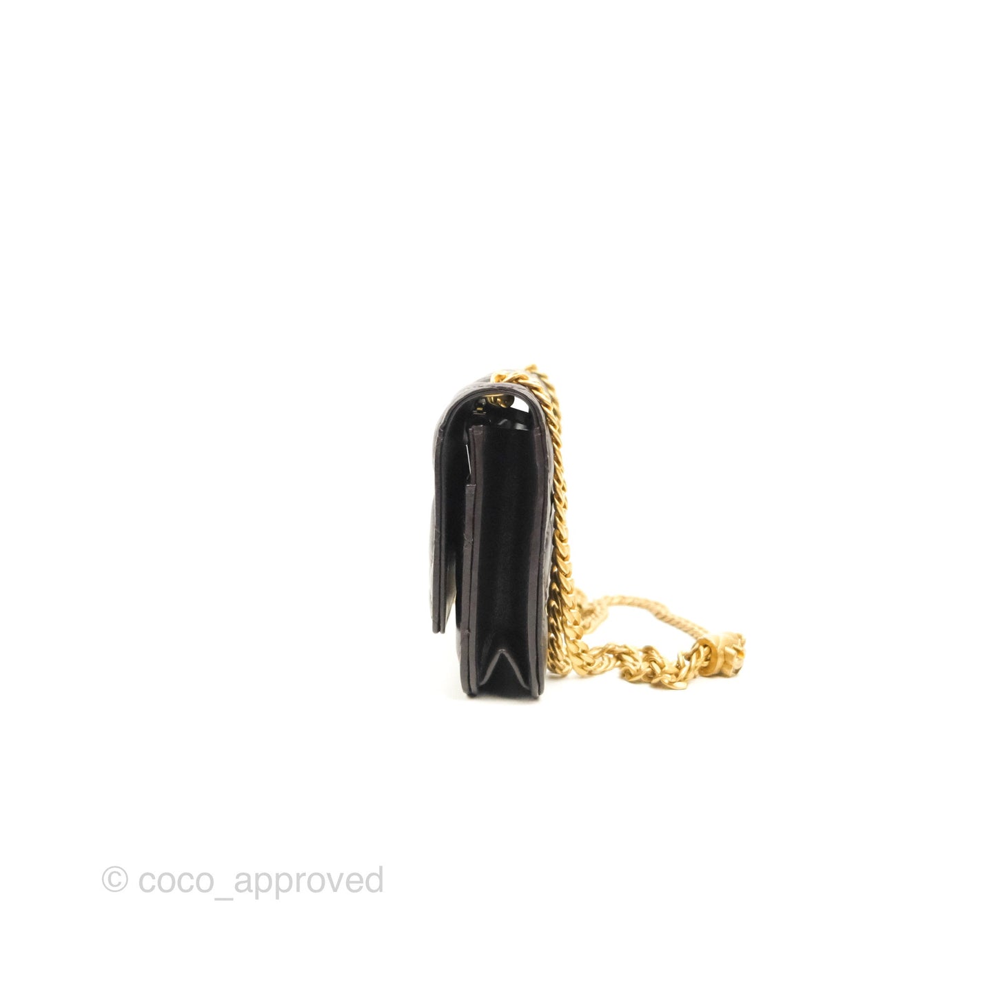 Chanel Quilted Wallet on Chain WOC Adjustable Chain Brown Lambskin Aged Gold Hardware 22K