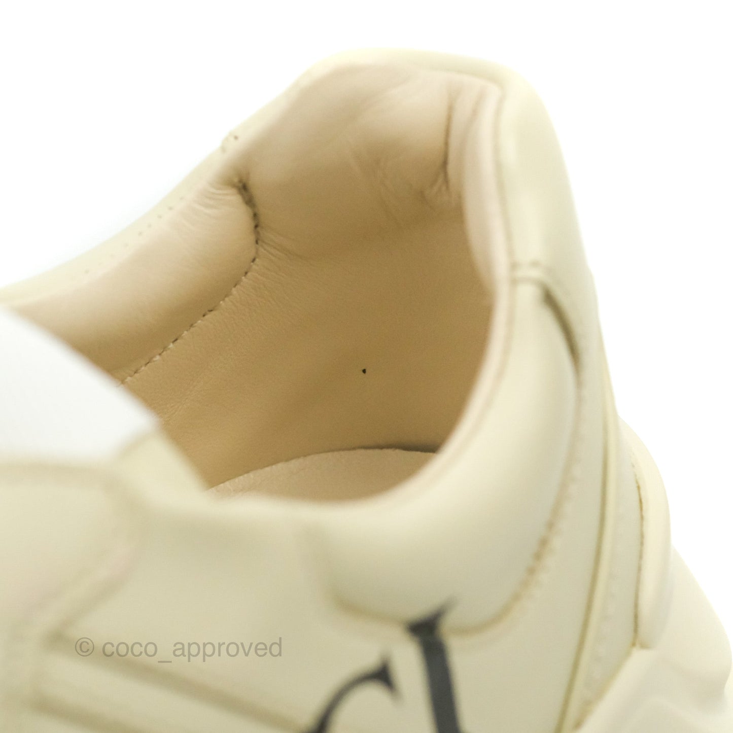 Gucci Ivory Toddler Rhyton KAI Bear Logo Leather Sneaker
