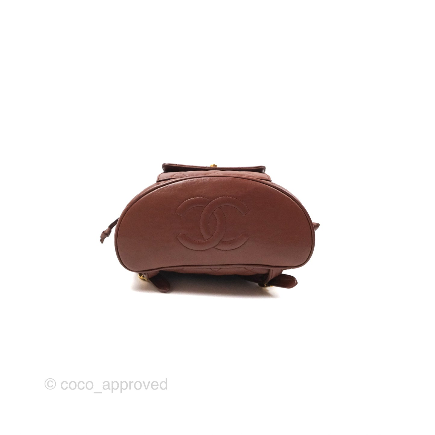 Chanel Vintage CC Duma Backpack Brown Lambskin 24K Gold Hardware