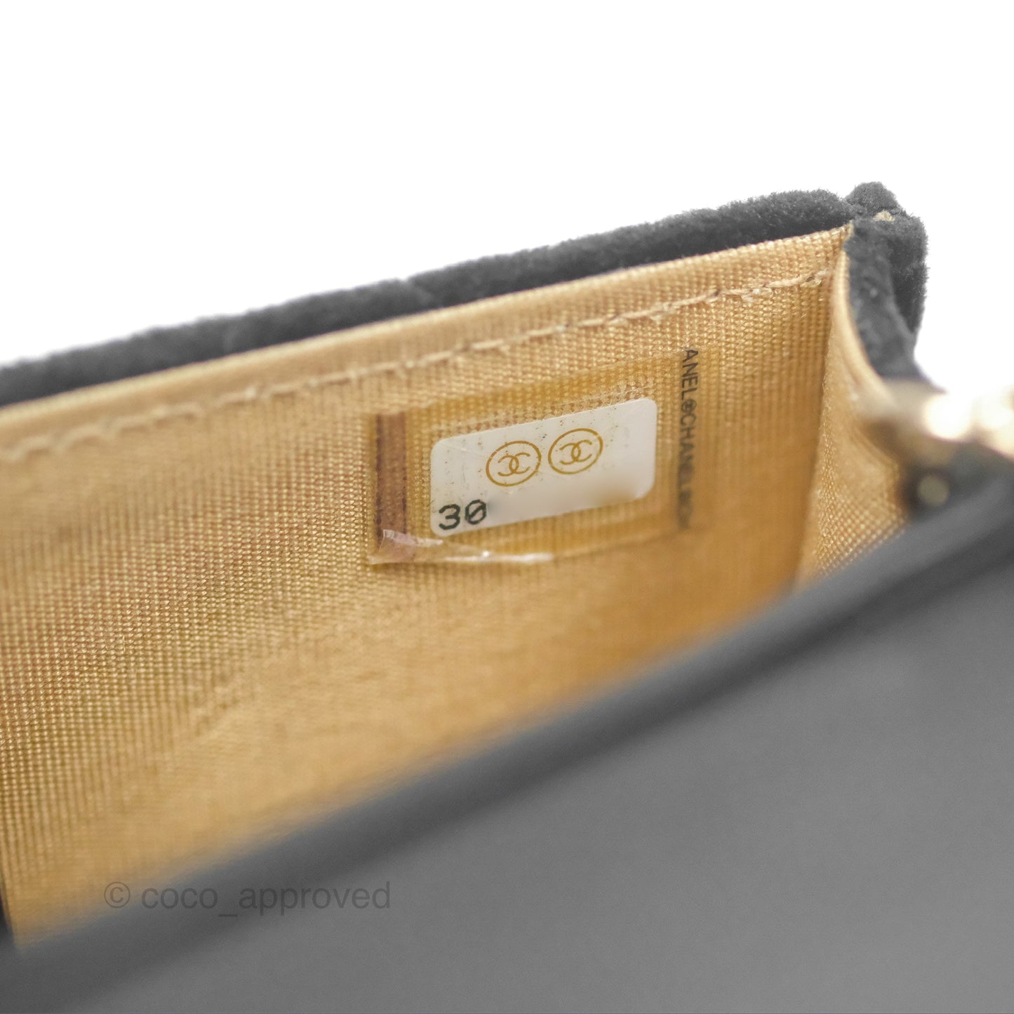 Chanel Crystals Pearl Crush Mini Belt Bag with Chain Black Velvet Gold Hardware