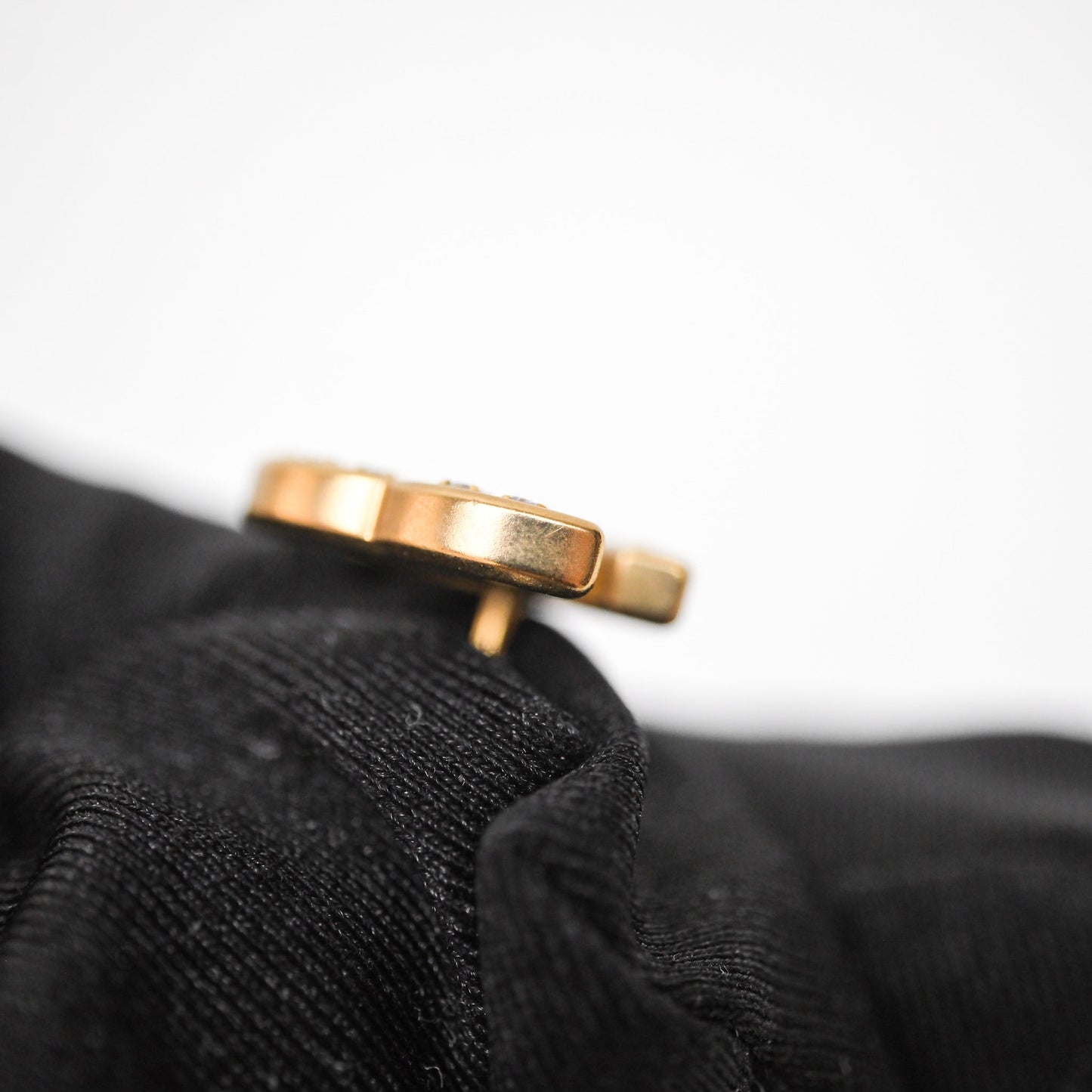 Chanel Crystal CC Earrings Gold Tone 21C