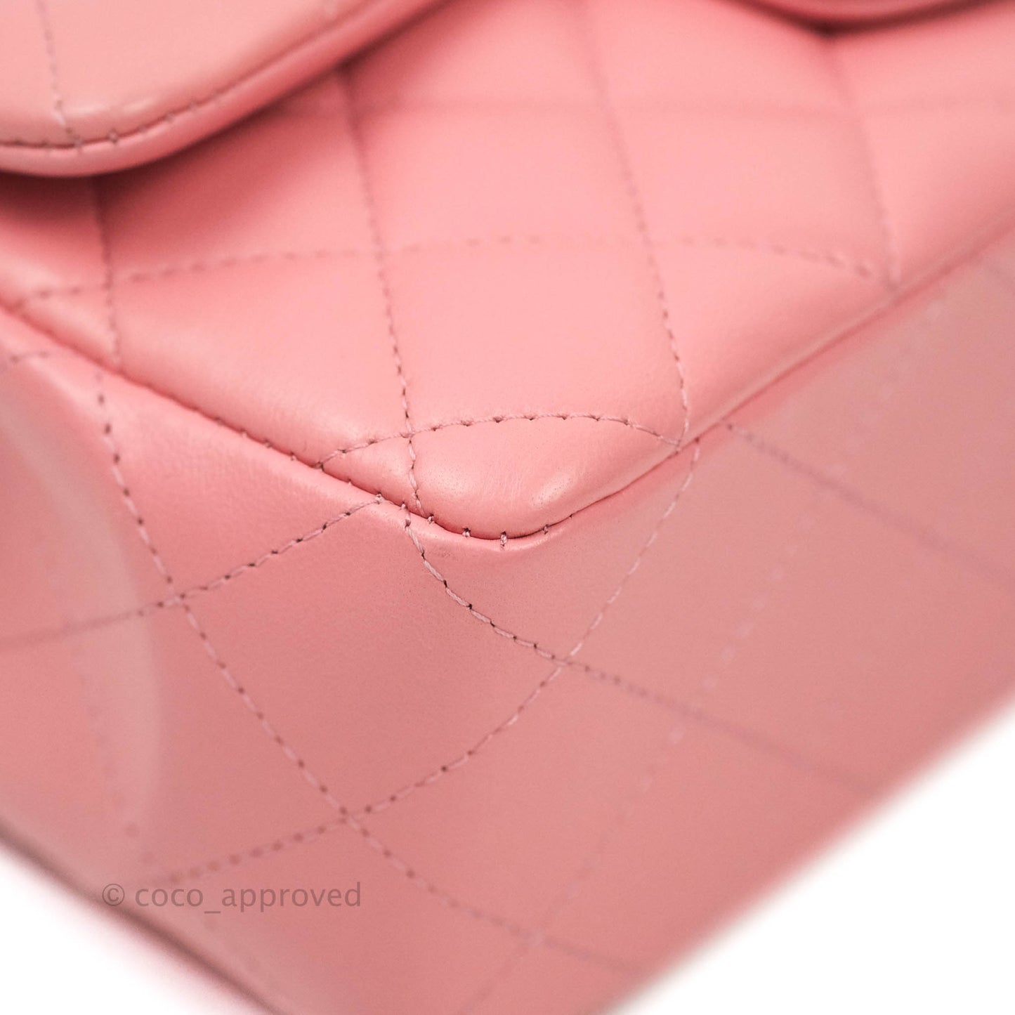 Chanel Quilted Mini Rectangular Pink Lambskin Aged Gold Hardware