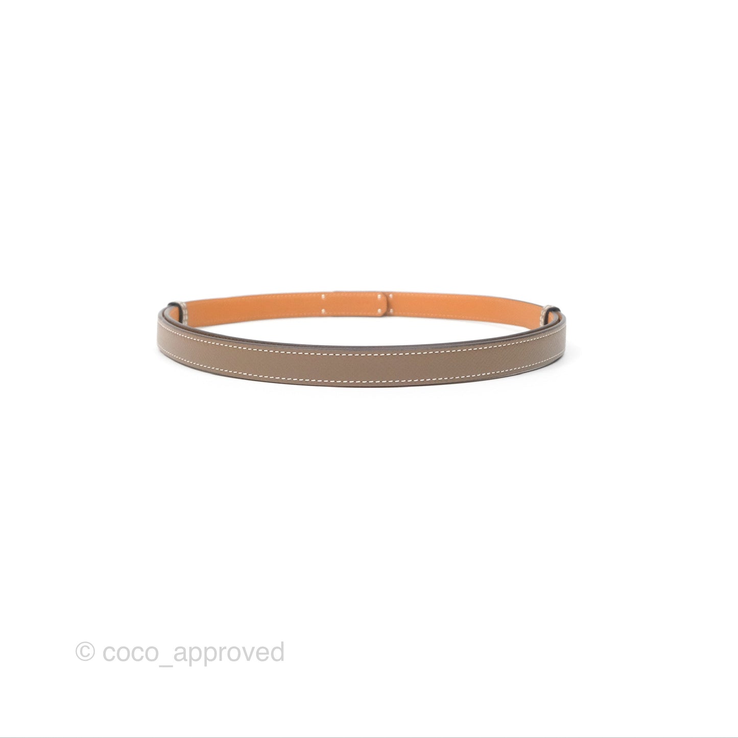 Hermès Kelly Buckle Belt Etoupe 18 Epsom Palladium Hardware