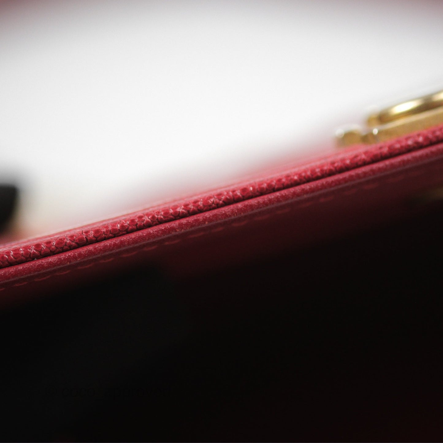 Chanel Quilted Boy Wallet on Chain WOC Red Caviar Aged Gold Hardware