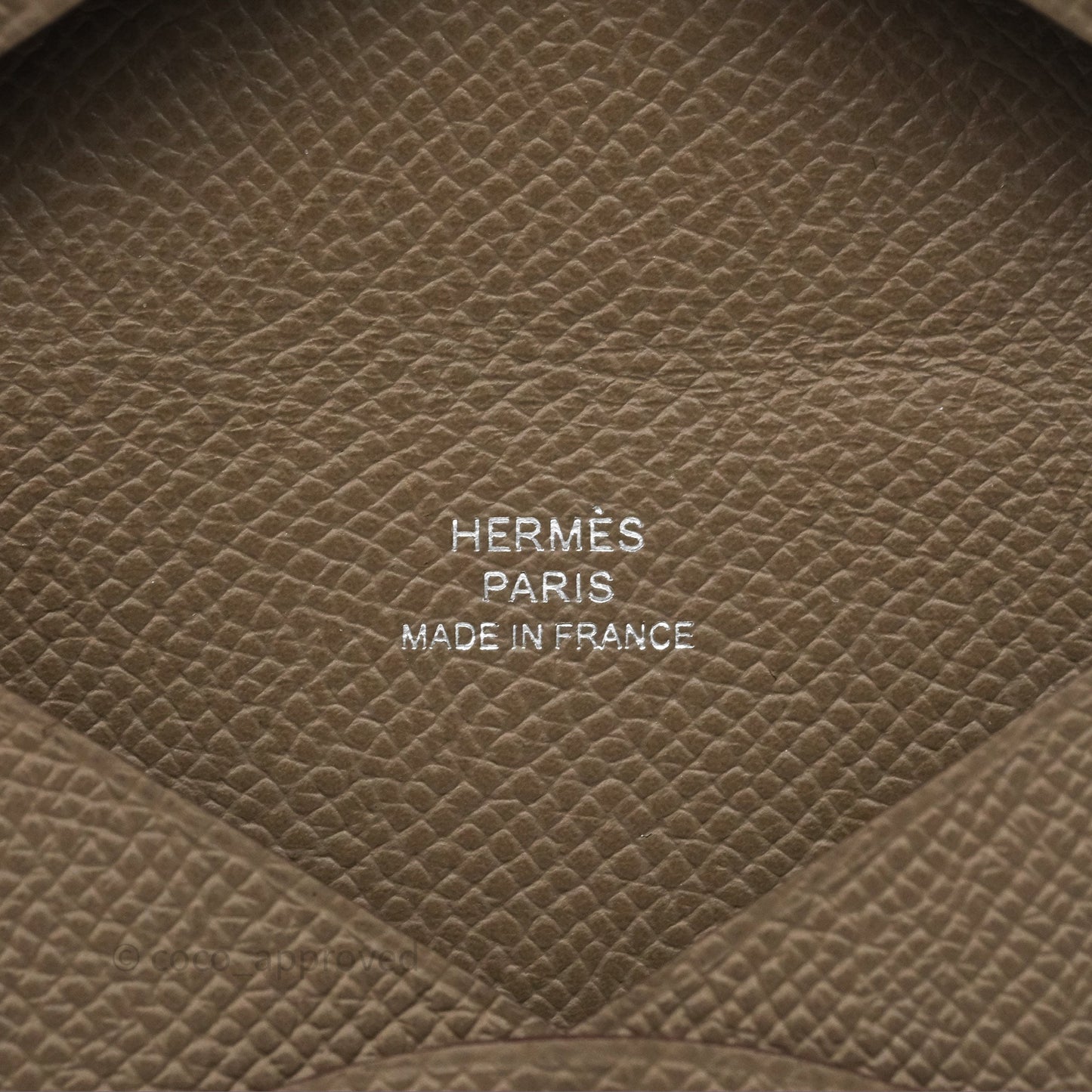Hermès Calvi Card Holder Etoupe 18 Epsom