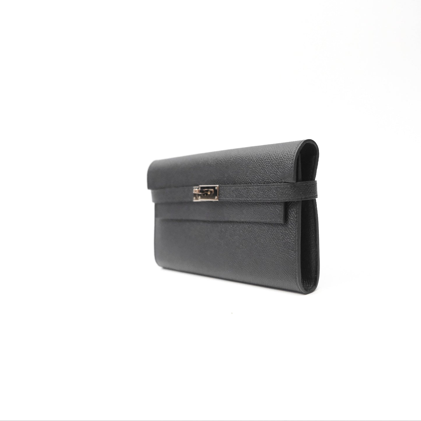 Hermès Kelly Wallet Black Noir 89 Epsom Palladium Hardware