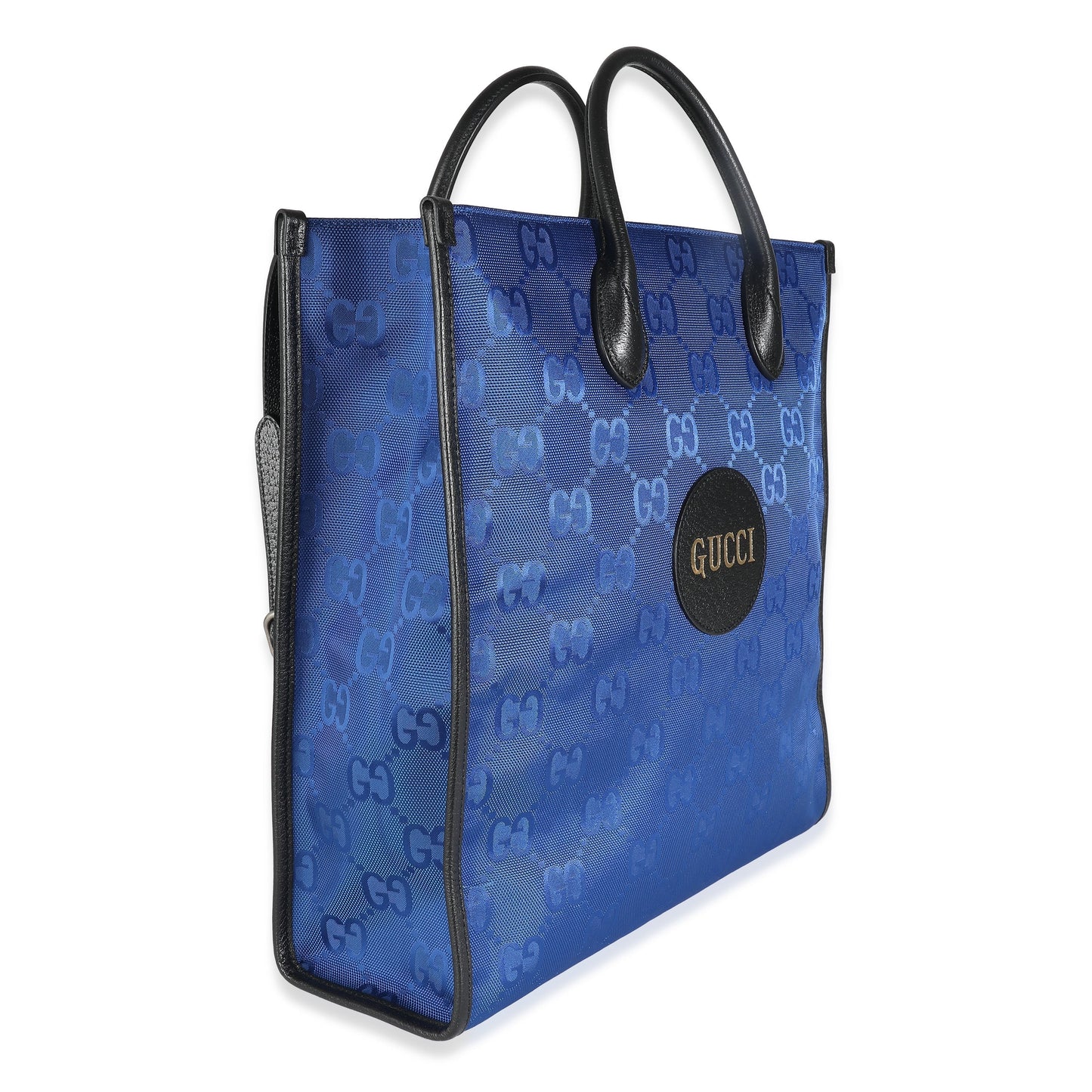 Luxury Gucci Trending 2025 Blue Econyl Nylon Monogram Off The Grid Vertical Tote
