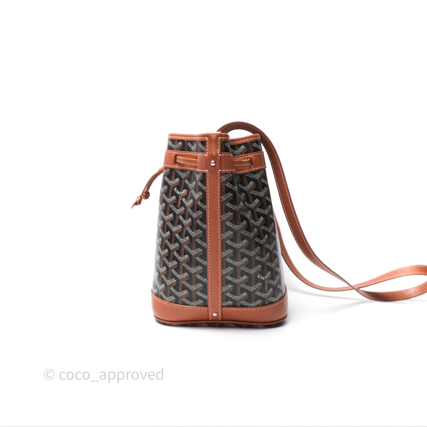 Goyard Petit Flot Bucket Bag Black & Tan Goyardine