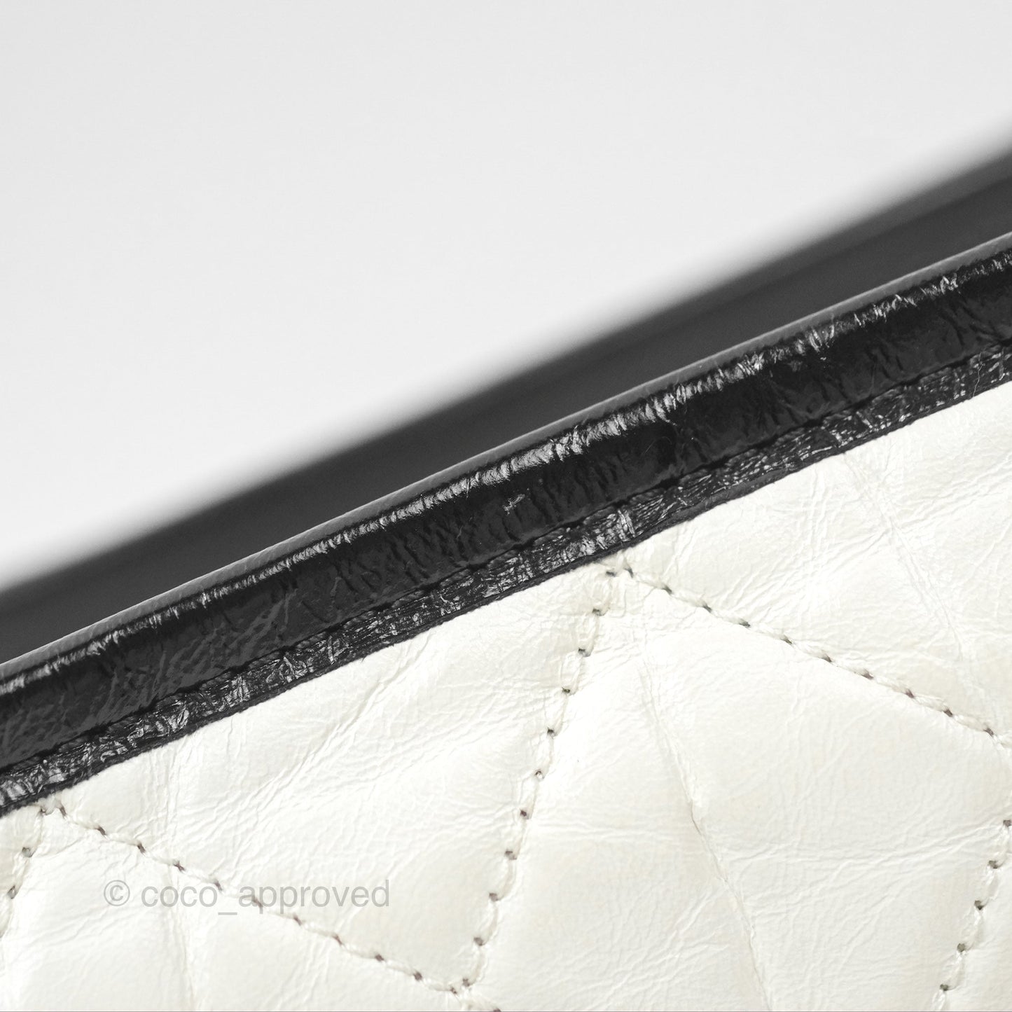 Chanel Small Gabrielle Hobo Quilted Black White Aged Calfskin