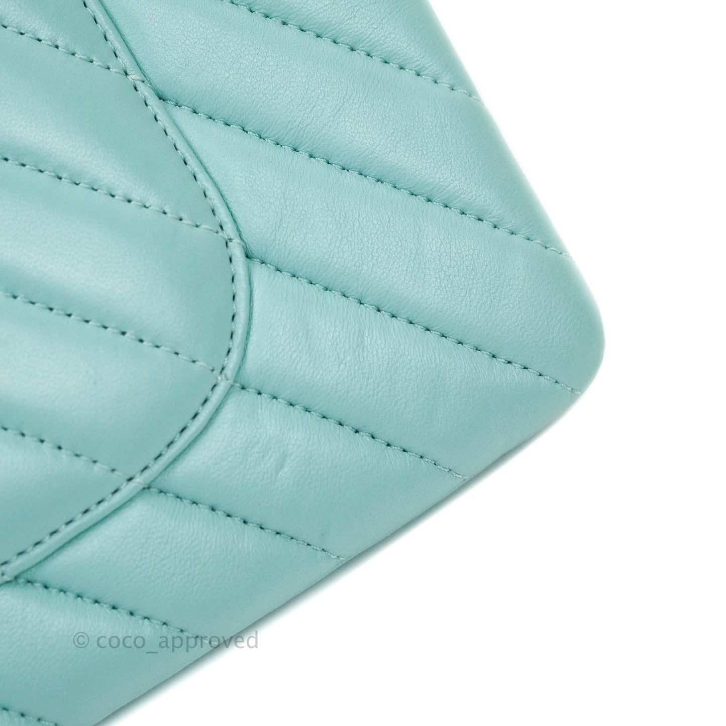 Chanel Trendy CC Chevron Lambskin Flap Bag Tiffany Blue Gold Hardware