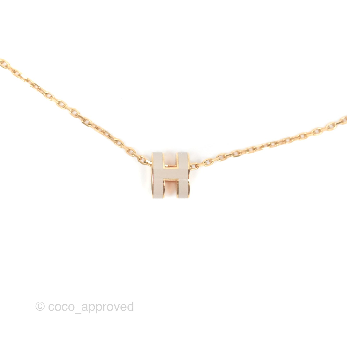 Hermès Mini Pop H Pendant Necklace Marron Glace Rose Gold Hardware