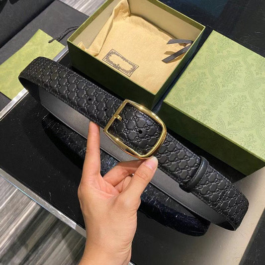 Luxury Gucci GC BELT G BUCKLE DELICATE PATTERN LEATHER 4.0CM