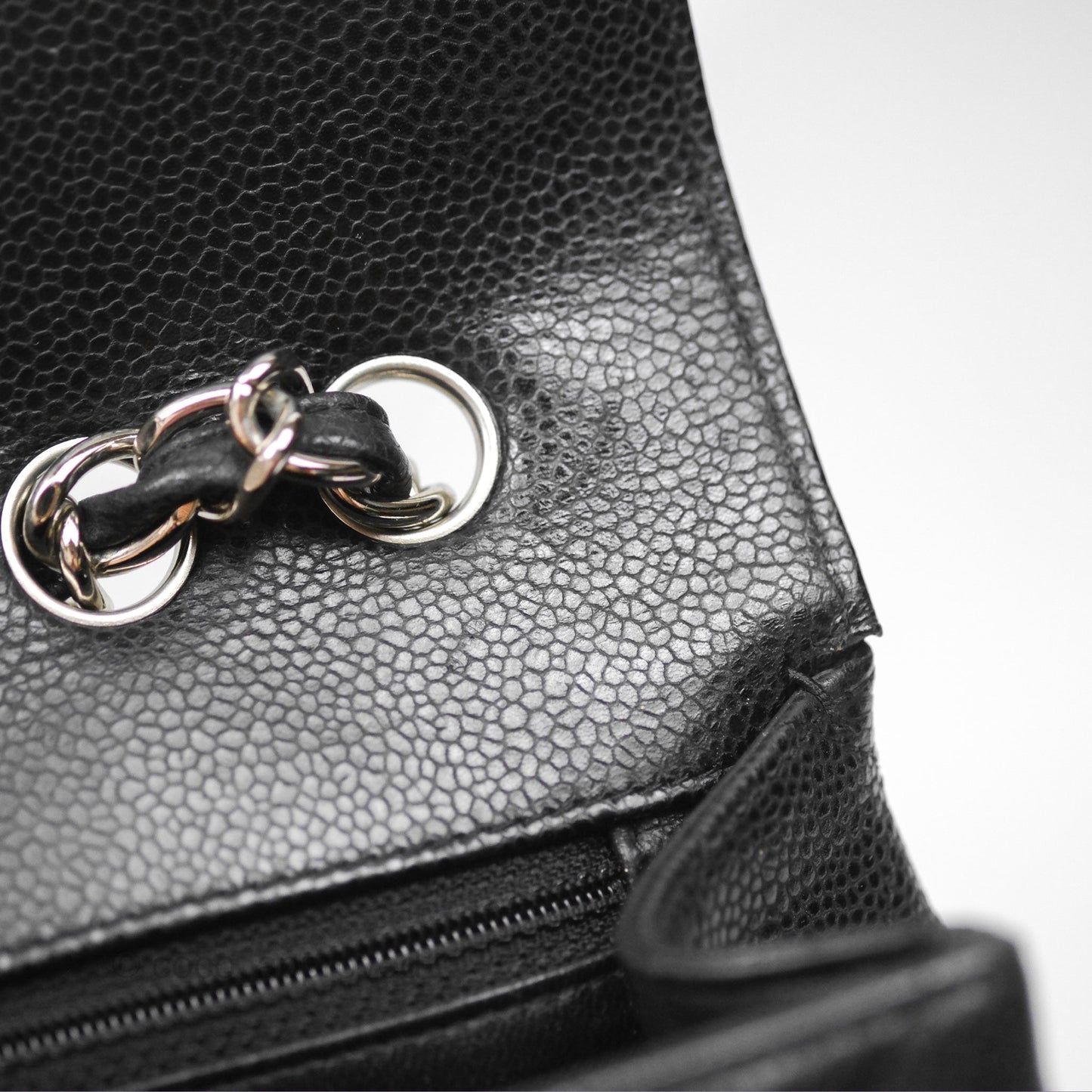 Chanel Jumbo Single Flap Quilted Black Caviar Silver Hardware