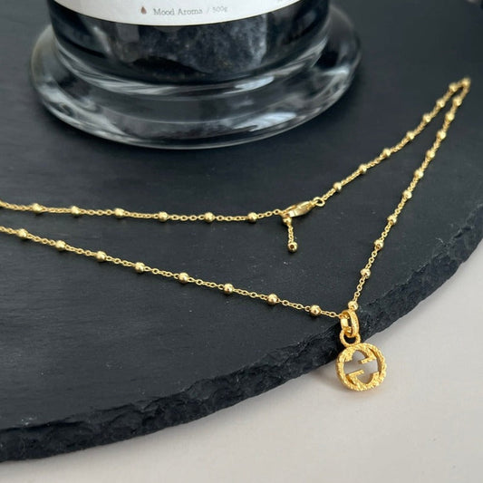 Luxury Gucci GG BALL CHAIN GOLD NECKLACE