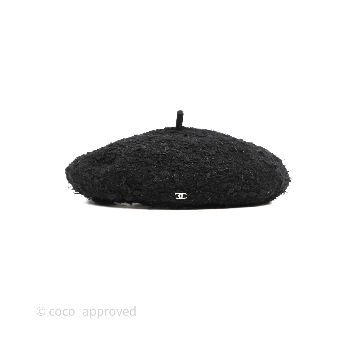 Chanel Beret Tweed Black