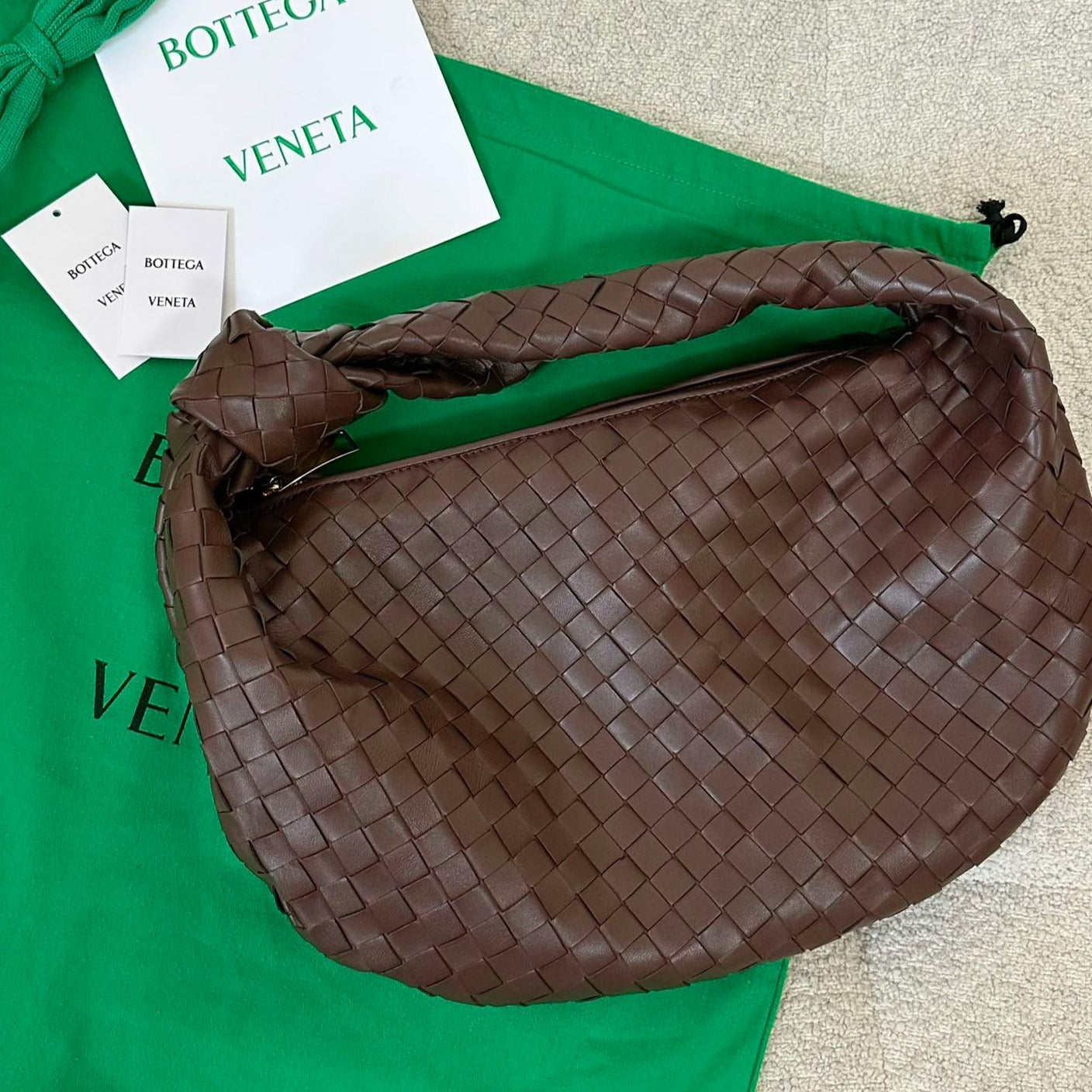 Luxury Bottega Veneta BV SMALL JODIE 48CM CHOCOLATE SUEDE LEATHER