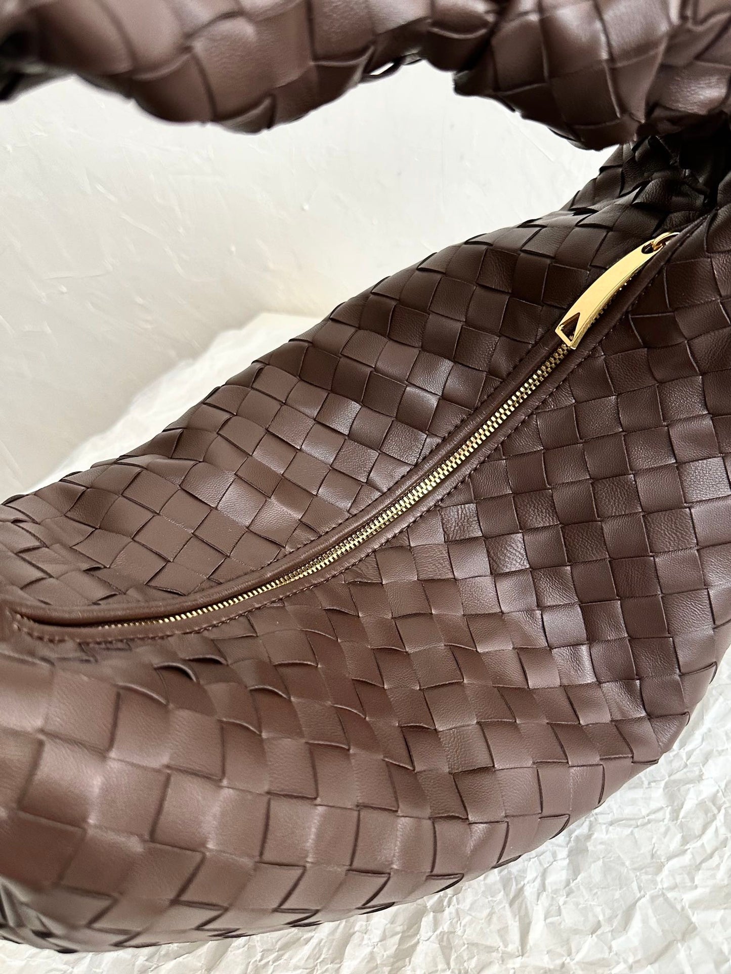 Luxury Bottega Veneta BV SMALL JODIE 48CM CHOCOLATE SUEDE LEATHER