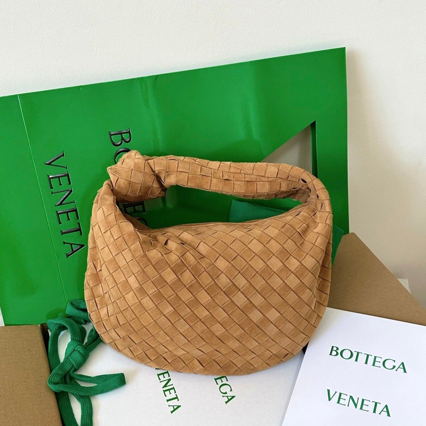 Luxury Bottega Veneta BV TEEN JODIE 36CM BROWN SUEDE LEATHER