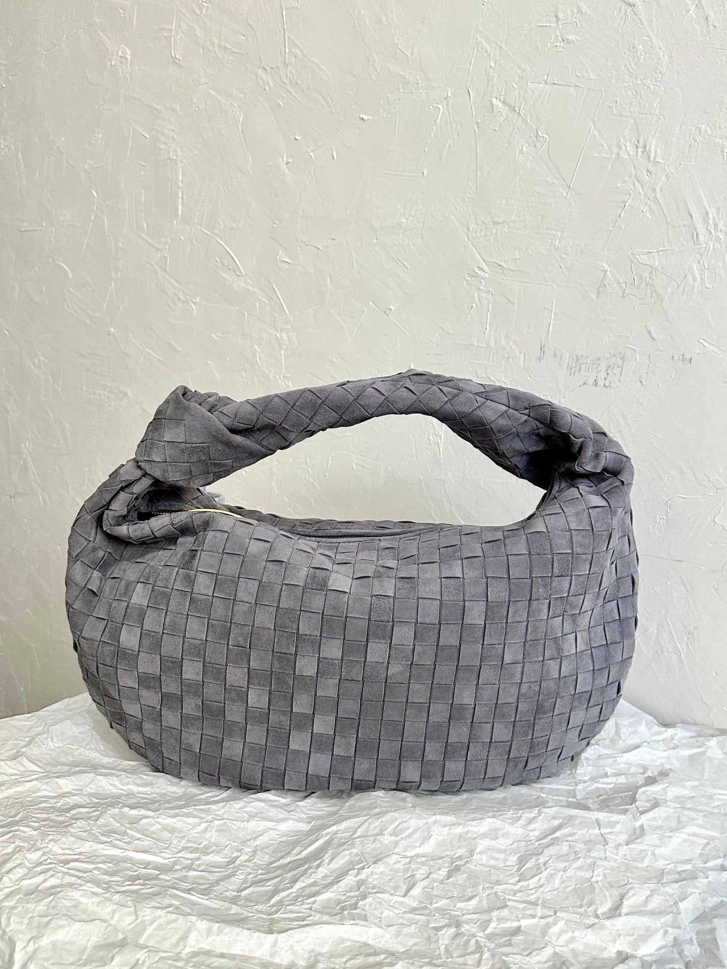 Luxury Bottega Veneta BV SMALL JODIE 48CM GREY SUEDE LEATHER