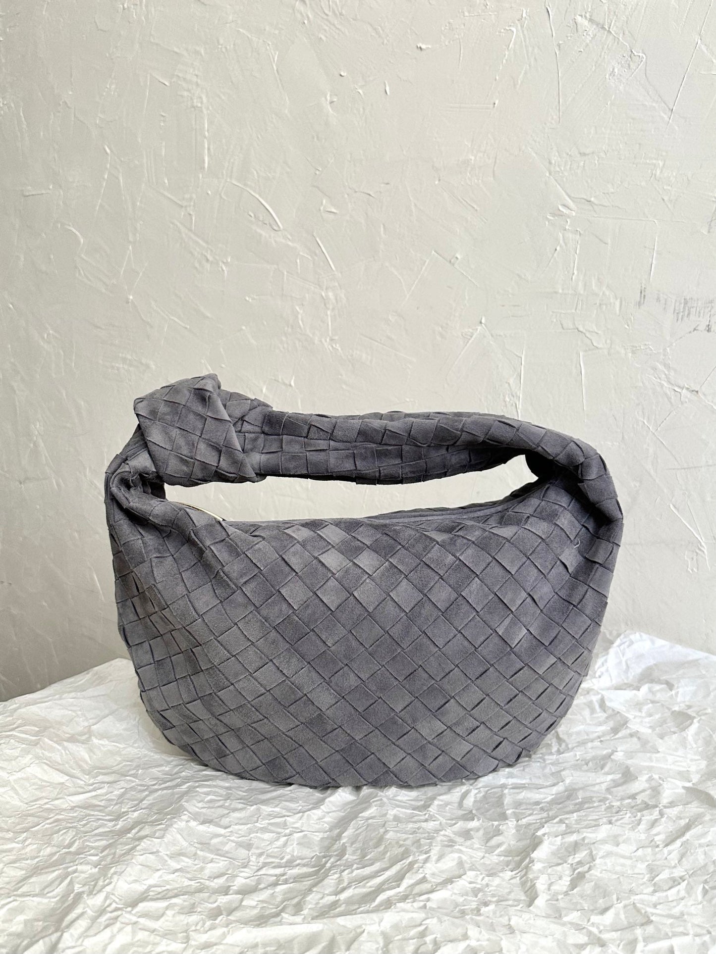 Luxury Bottega Veneta BV TEEN JODIE 36CM GREY SUEDE LEATHER