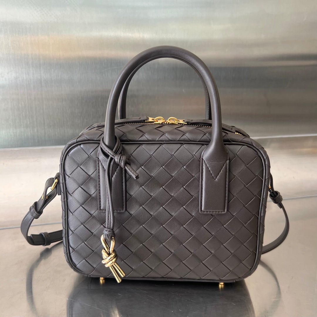 Luxury Bottega Veneta BV GETAWAY SMALL 23CM CHOCOLATE LAMBSKIN