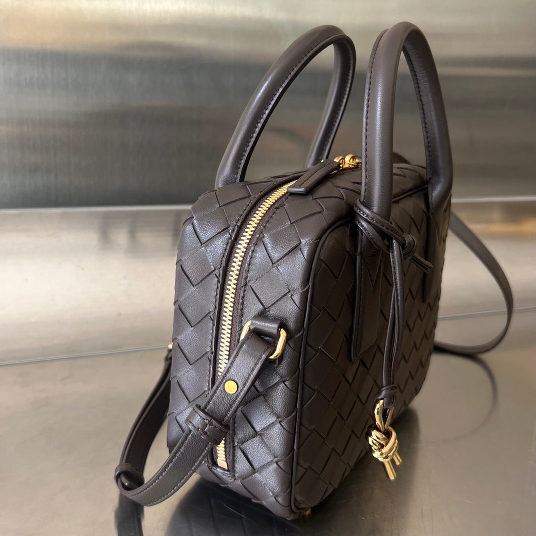 Luxury Bottega Veneta BV GETAWAY SMALL 23CM CHOCOLATE LAMBSKIN