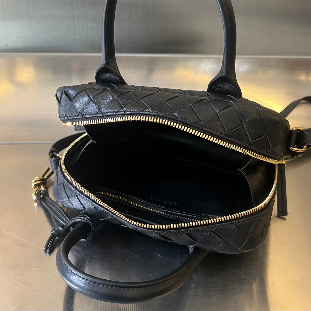 Luxury Bottega Veneta BV GETAWAY SMALL 23CM BLACK LAMBSKIN