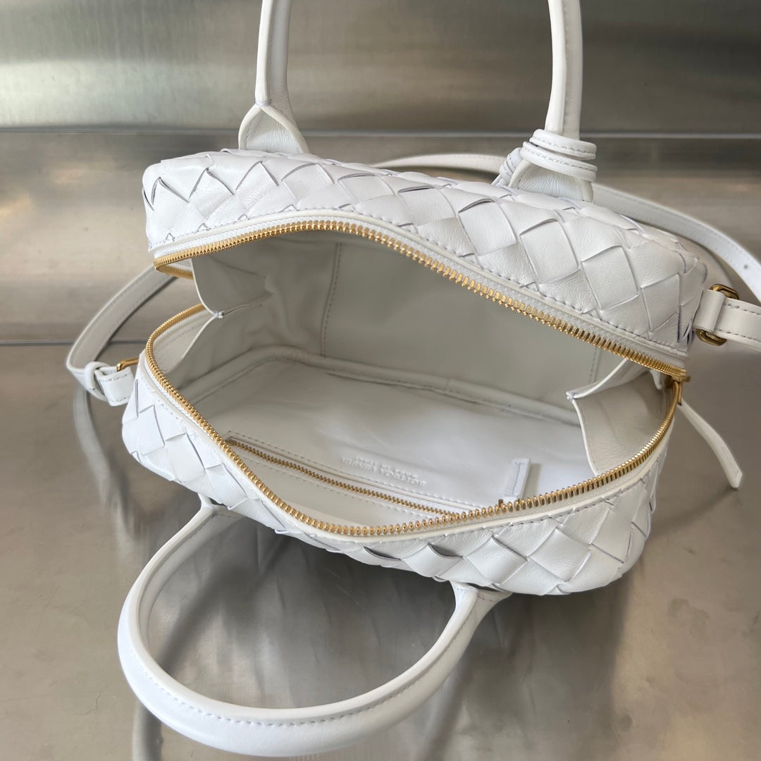 Luxury Bottega Veneta BV GETAWAY SMALL 23CM WHITE LAMBSKIN