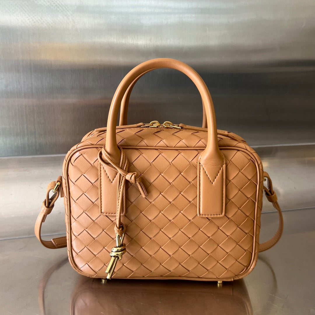 Luxury Bottega Veneta BV GETAWAY SMALL 23CM BROWN LAMBSKIN