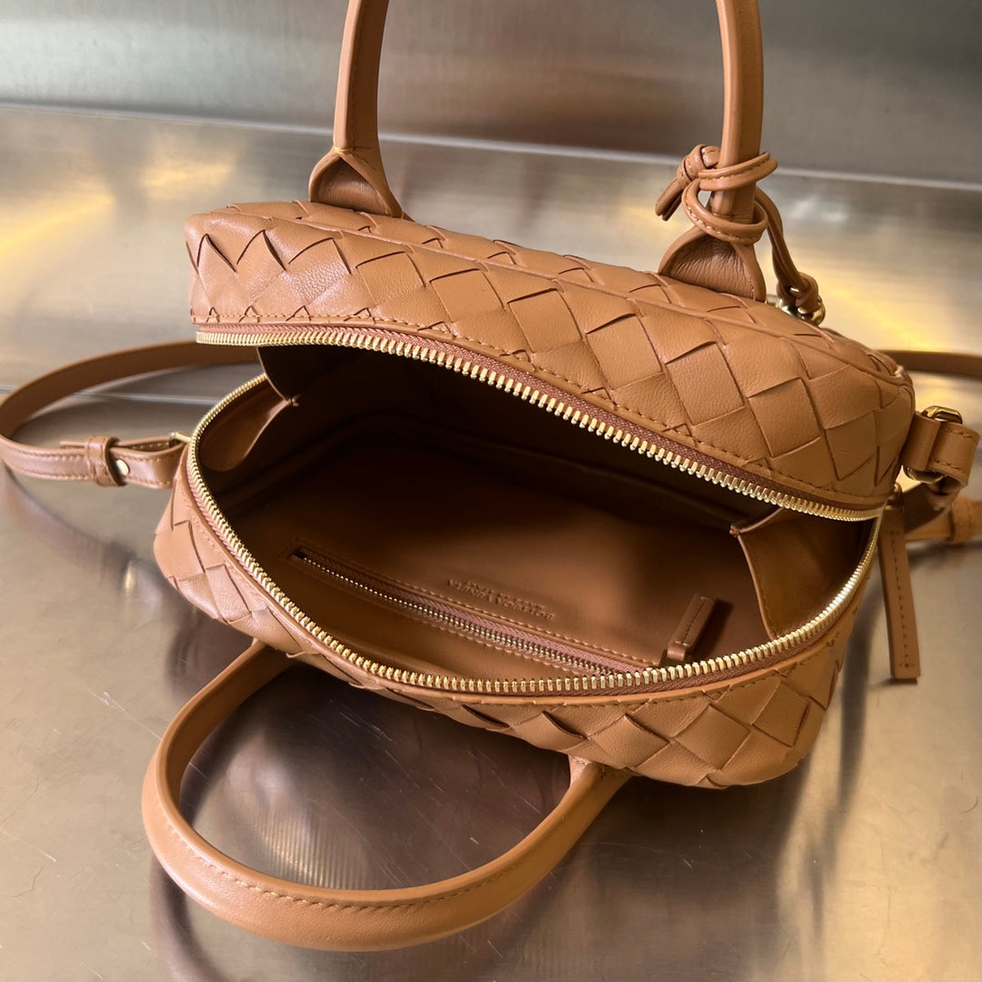 Luxury Bottega Veneta BV GETAWAY SMALL 23CM BROWN LAMBSKIN