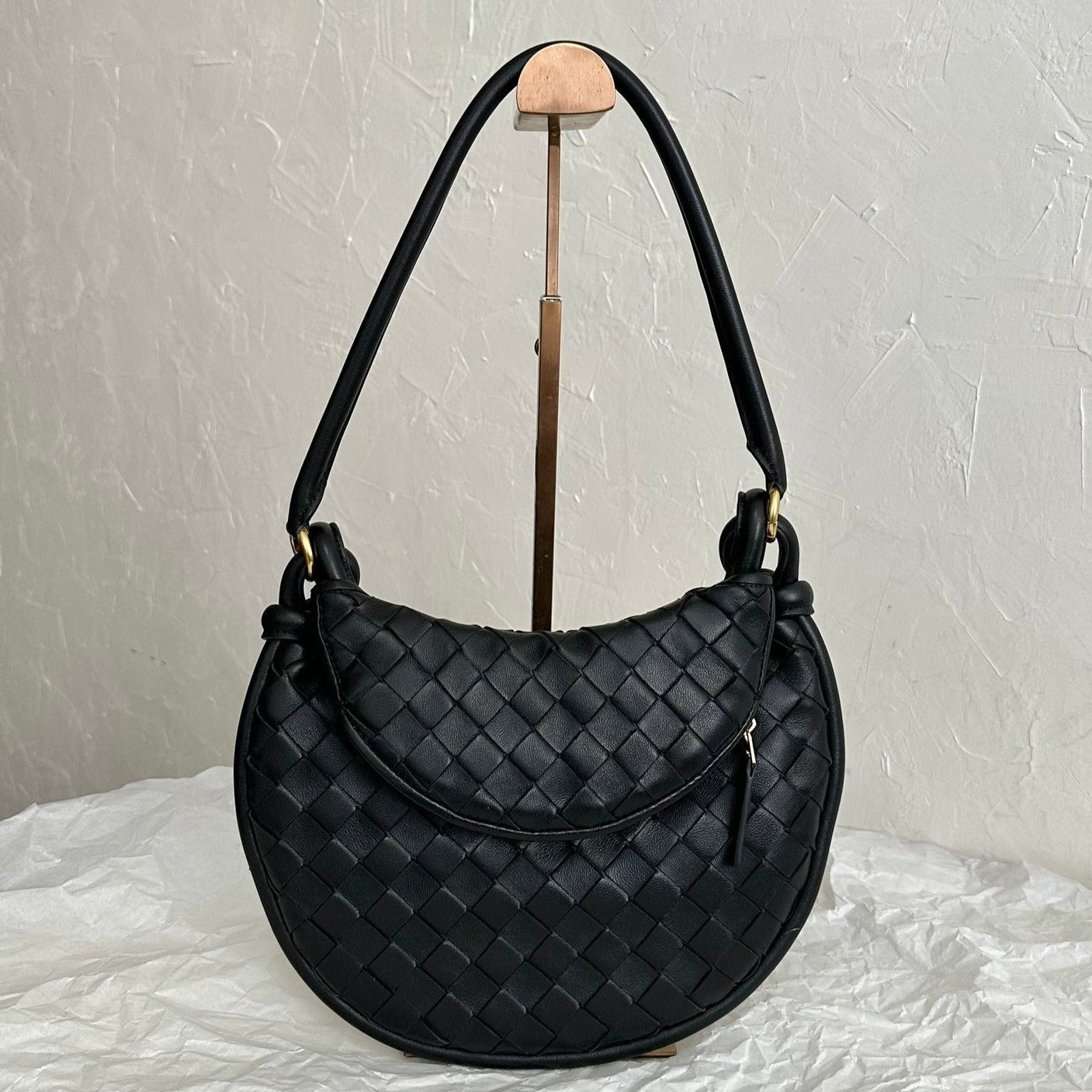 Luxury Bottega Veneta BV MEDIUM GEMELLI 36CM BLACK LAMBSKIN LEATHER