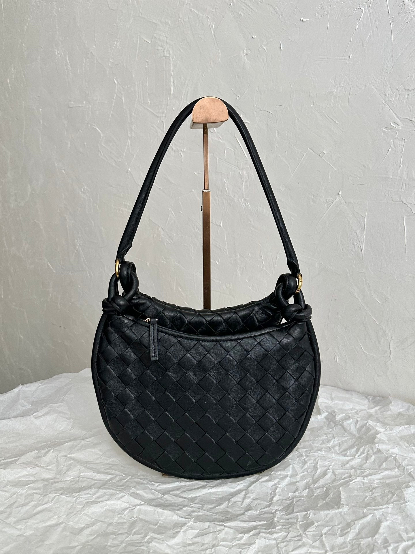 Luxury Bottega Veneta BV MEDIUM GEMELLI 36CM BLACK LAMBSKIN LEATHER