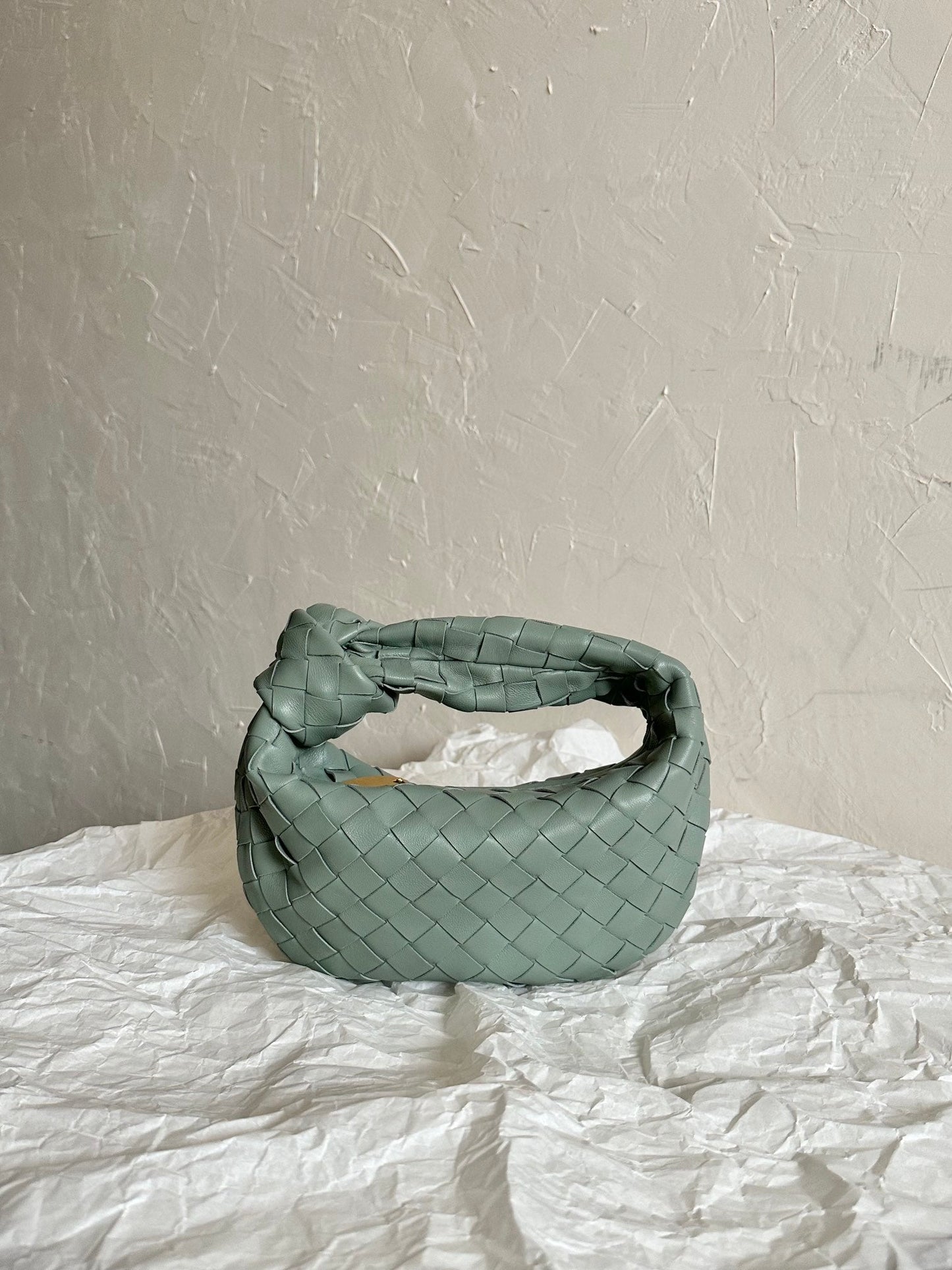 Luxury Bottega Veneta BV MINI JODIE 28CM GREY LAMBSKIN LEATHER