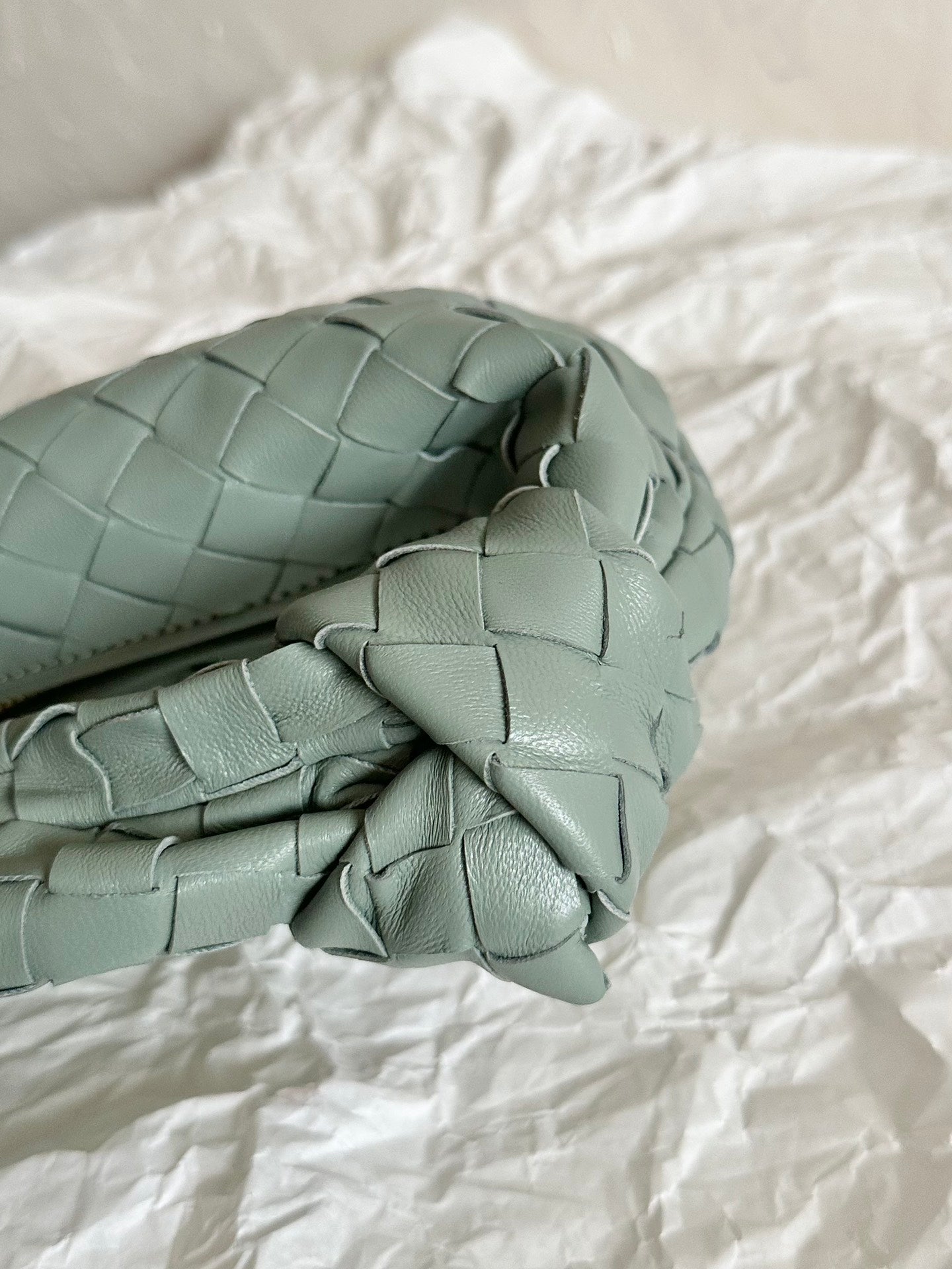 Luxury Bottega Veneta BV MINI JODIE 28CM GREY LAMBSKIN LEATHER
