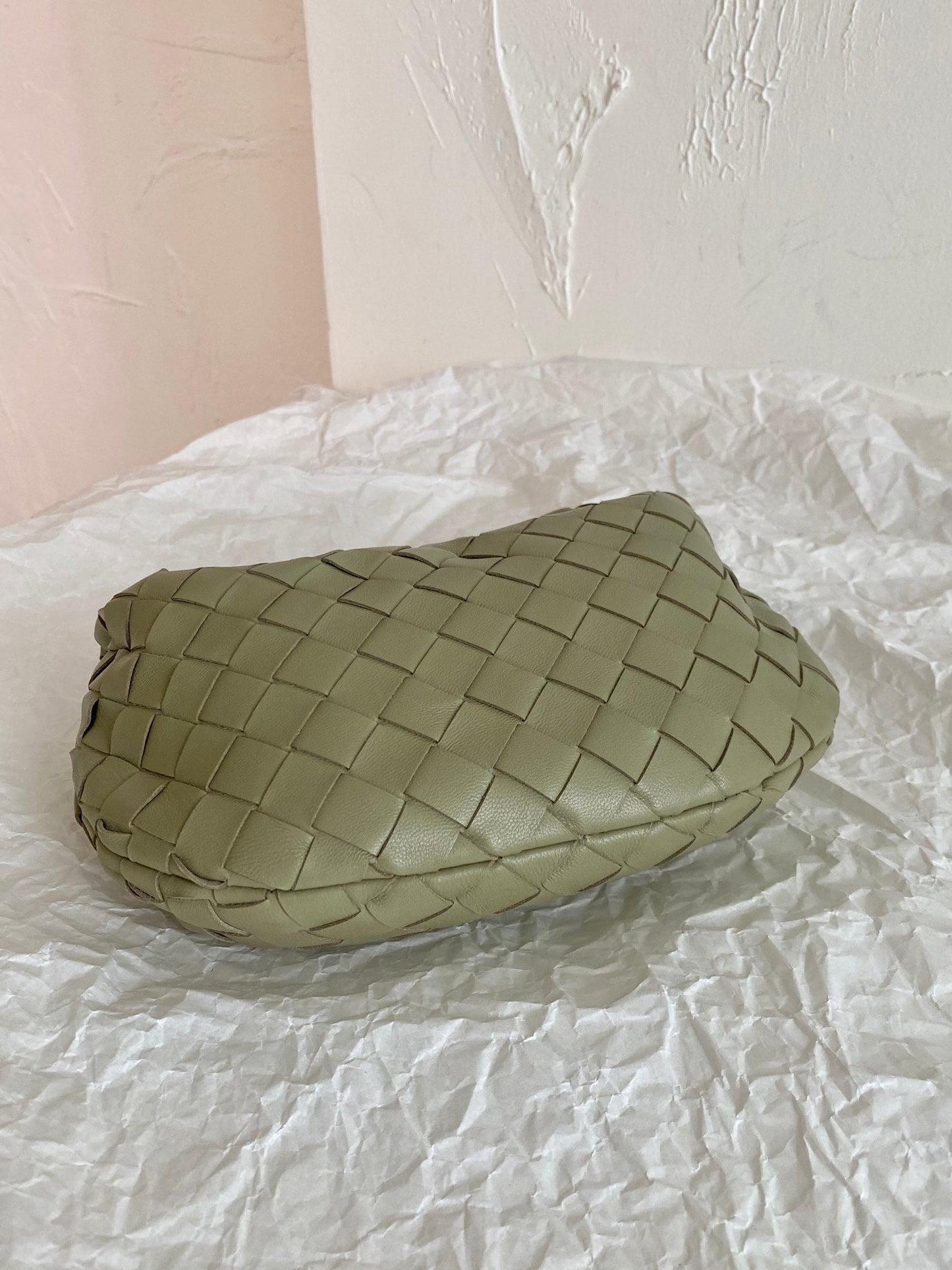 Luxury Bottega Veneta BV MINI JODIE 28CM GREEN LAMBSKIN LEATHER
