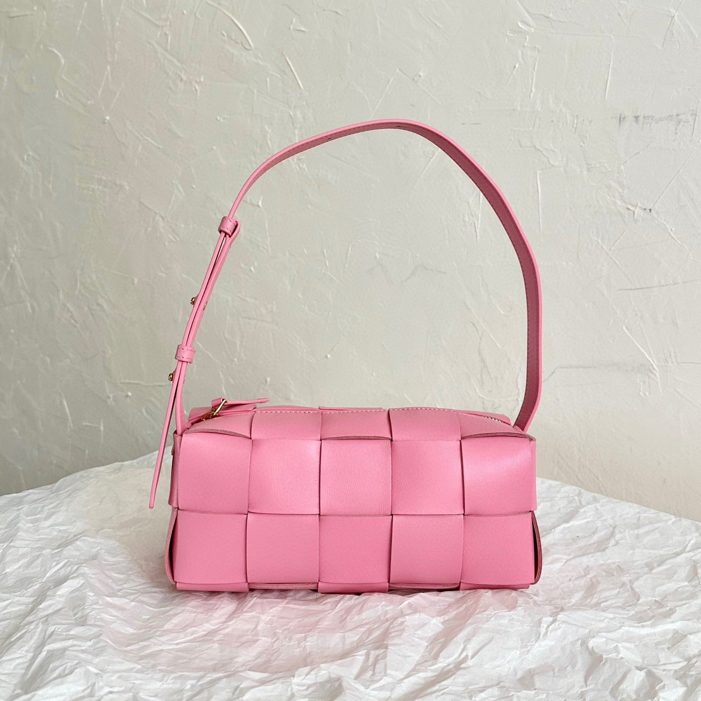 Luxury Bottega Veneta BV SMALL BRICK 24CM PINK LAMBSKIN