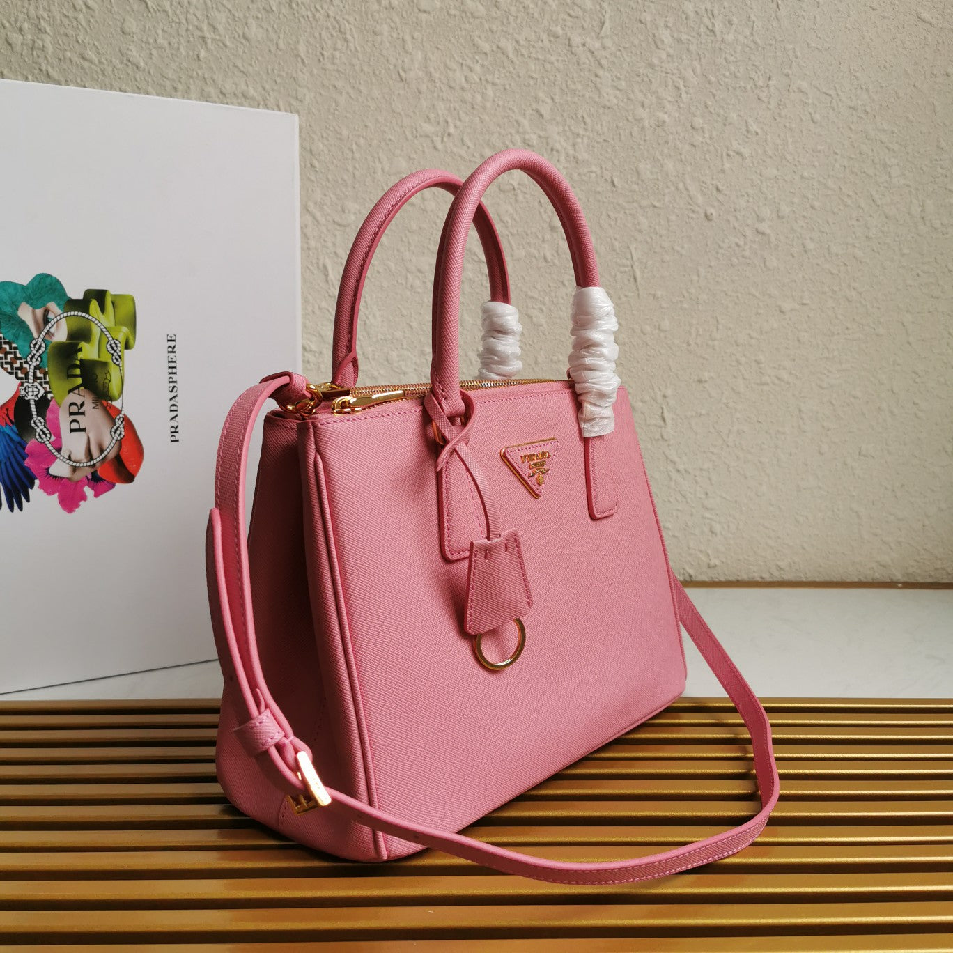 Luxury PradaMEDIUM GALLERIA 28 PINK SAFFIANO LEATHER