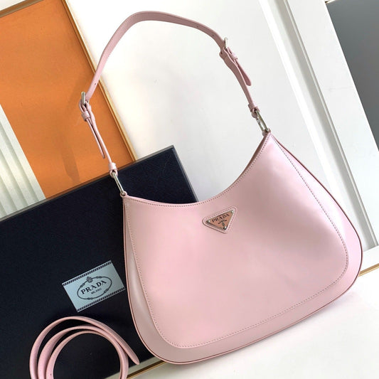 Luxury PradaCLEO 30 PINK BRUSHED LEATHER SHOULDER BAG