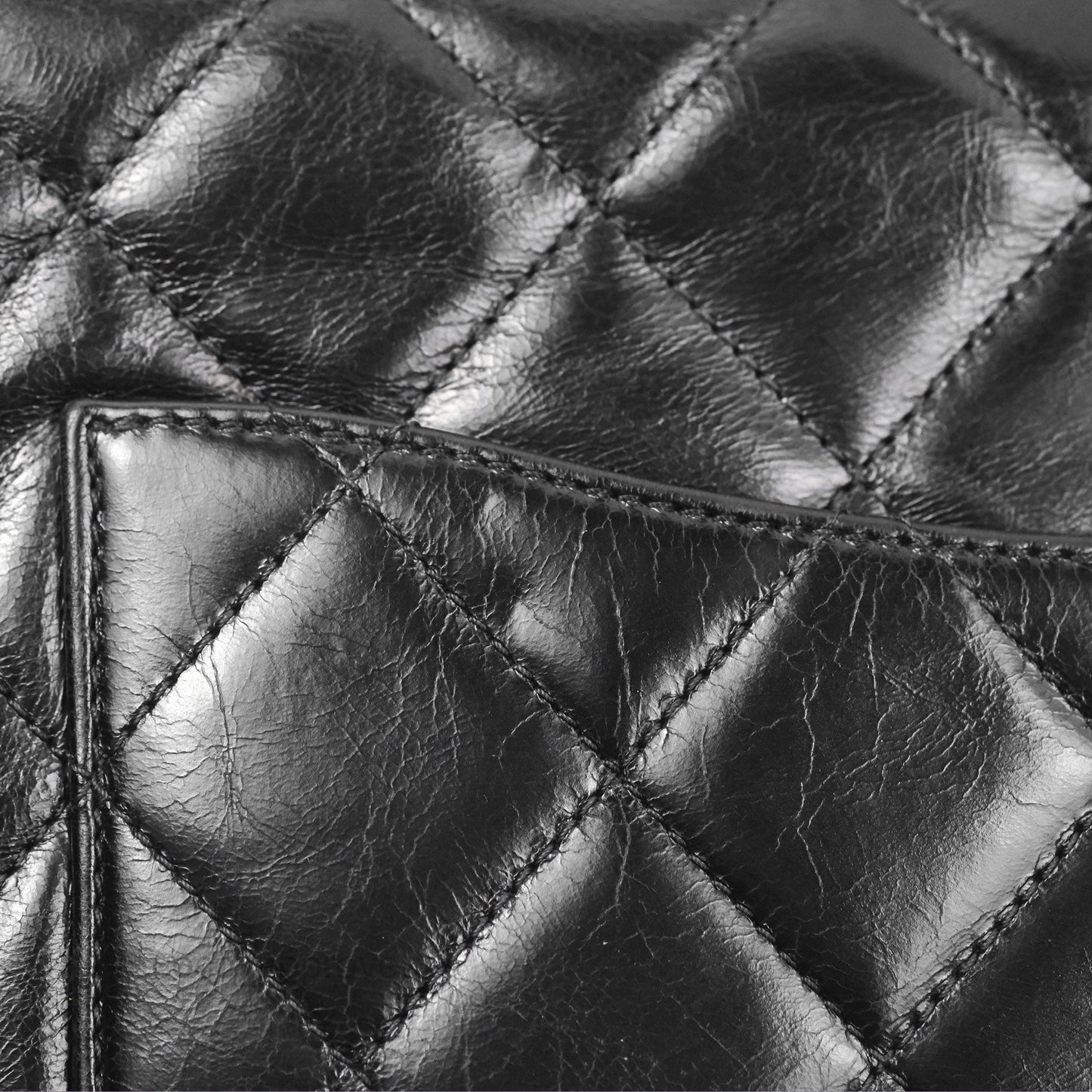 Chanel Gold Bar Top Handle Shoulder Bag Black Glazed Aged Calfskin Aged Gold Hardware