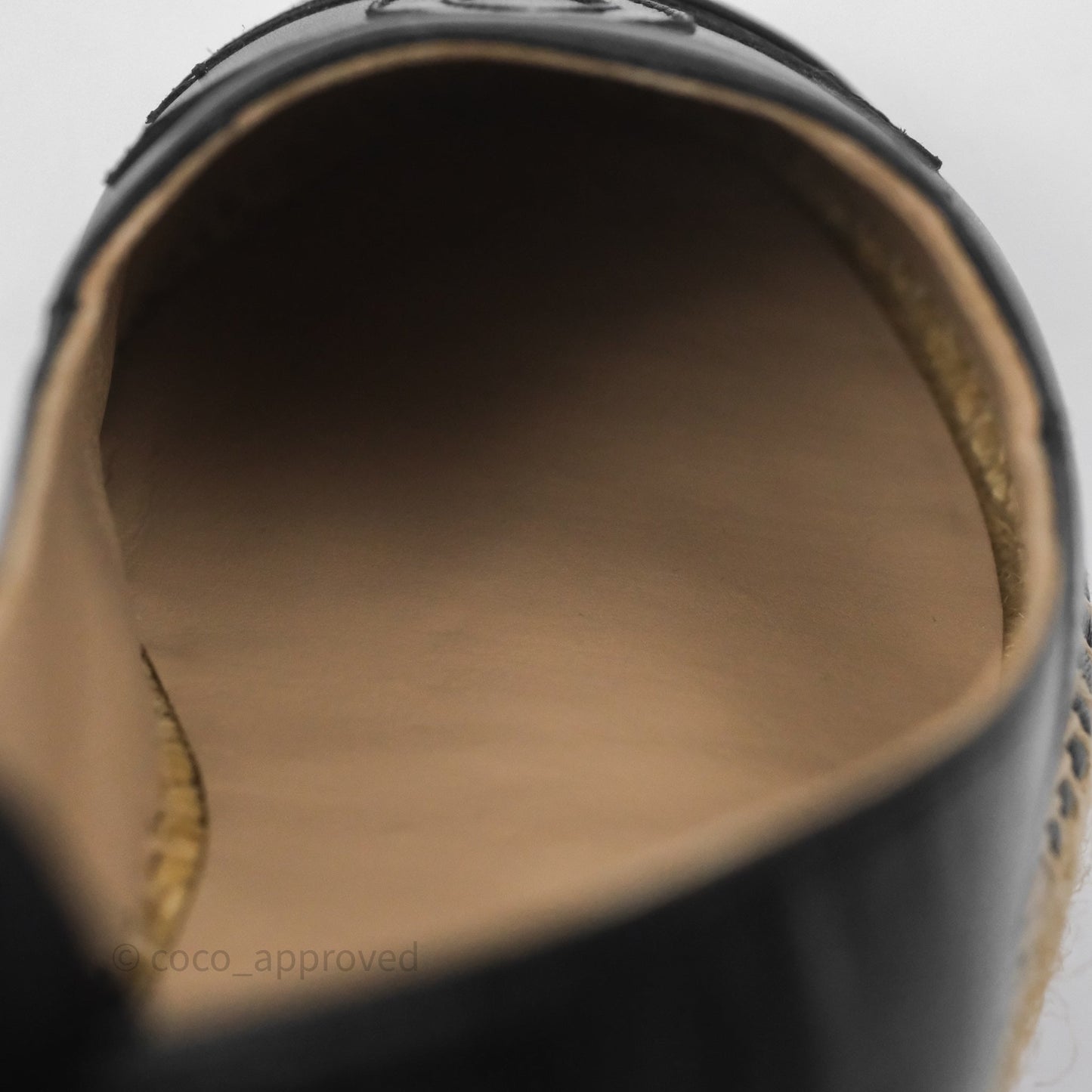 Chanel Espadrille Black Leather Size 38
