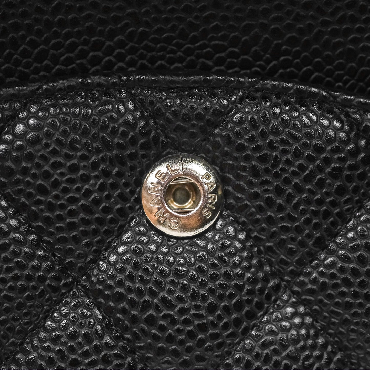Chanel Classic M/L Medium Flap Quilted Black Caviar Silver Hardware