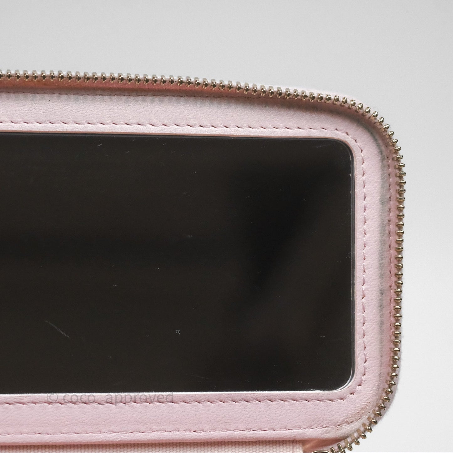 Chanel Vanity Rectangular Top Handle Light Pink Lambskin Gold Hardware