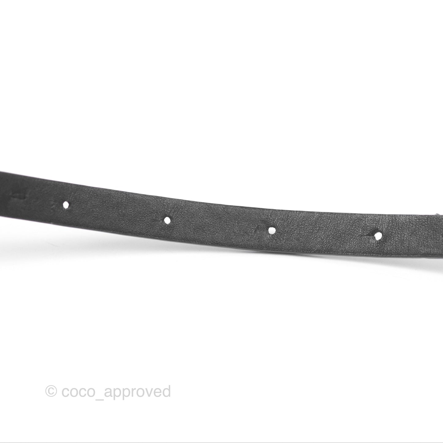 Chanel CC Leather Chain Belt Black Gold Tone 22S