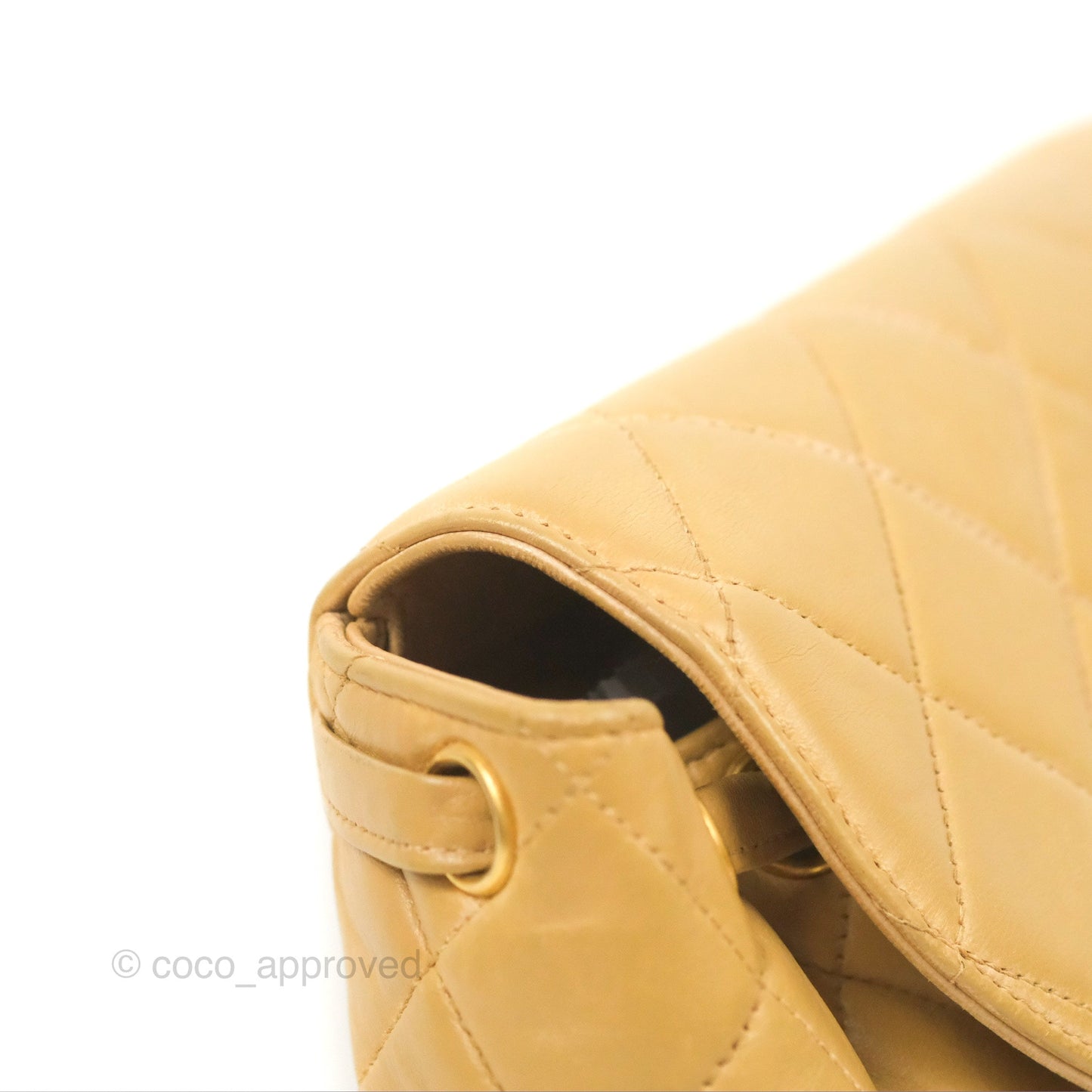 Chanel Vintage CC Duma Backpack Beige Lambskin 24K Gold Hardware