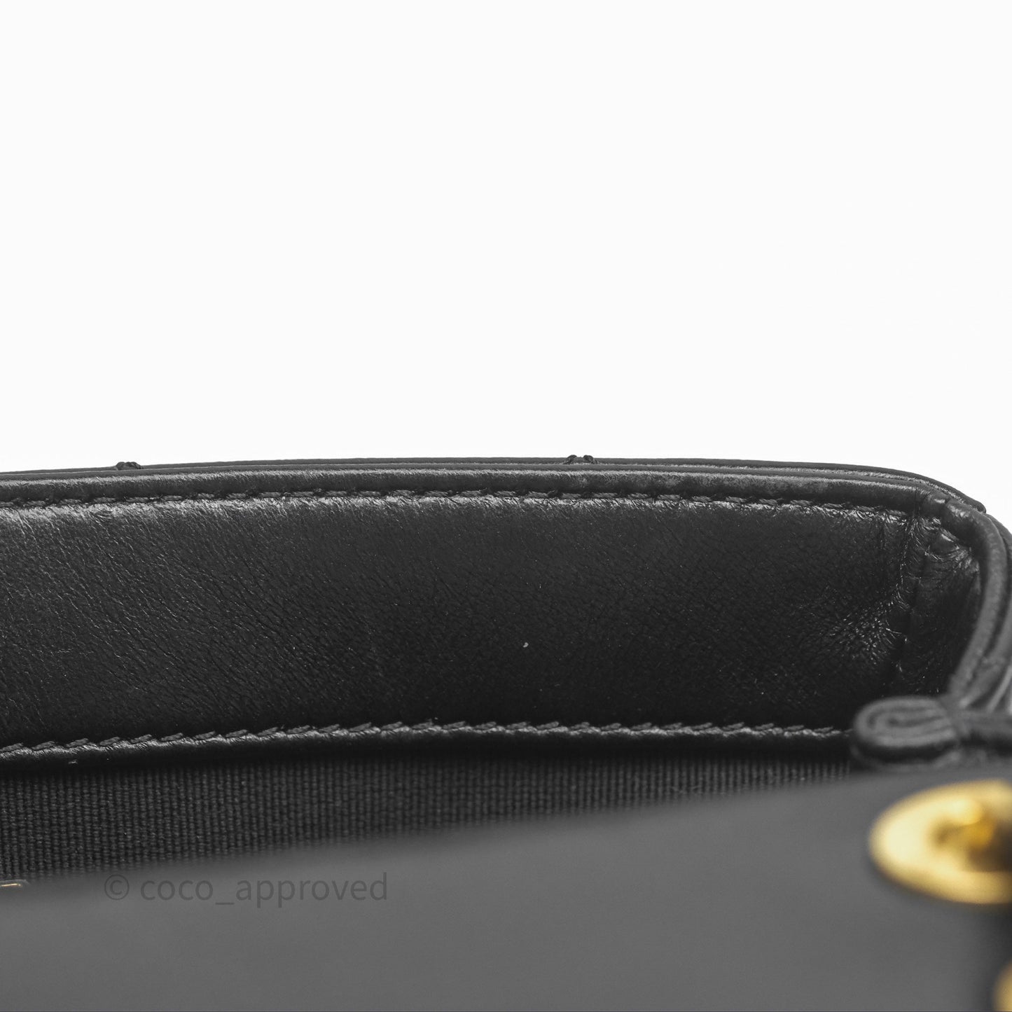Chanel Flap Bag Black Lambskin Aged Gold Hardware 24P