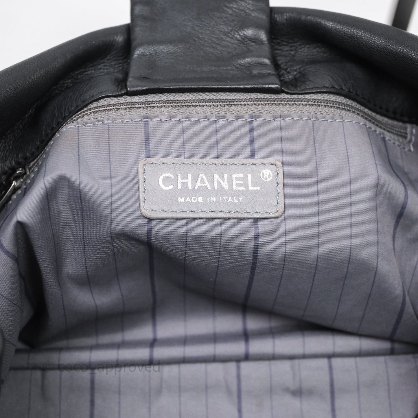 Chanel Lambskin Studded Accordion Black CC Flap Bag So Black Hardware