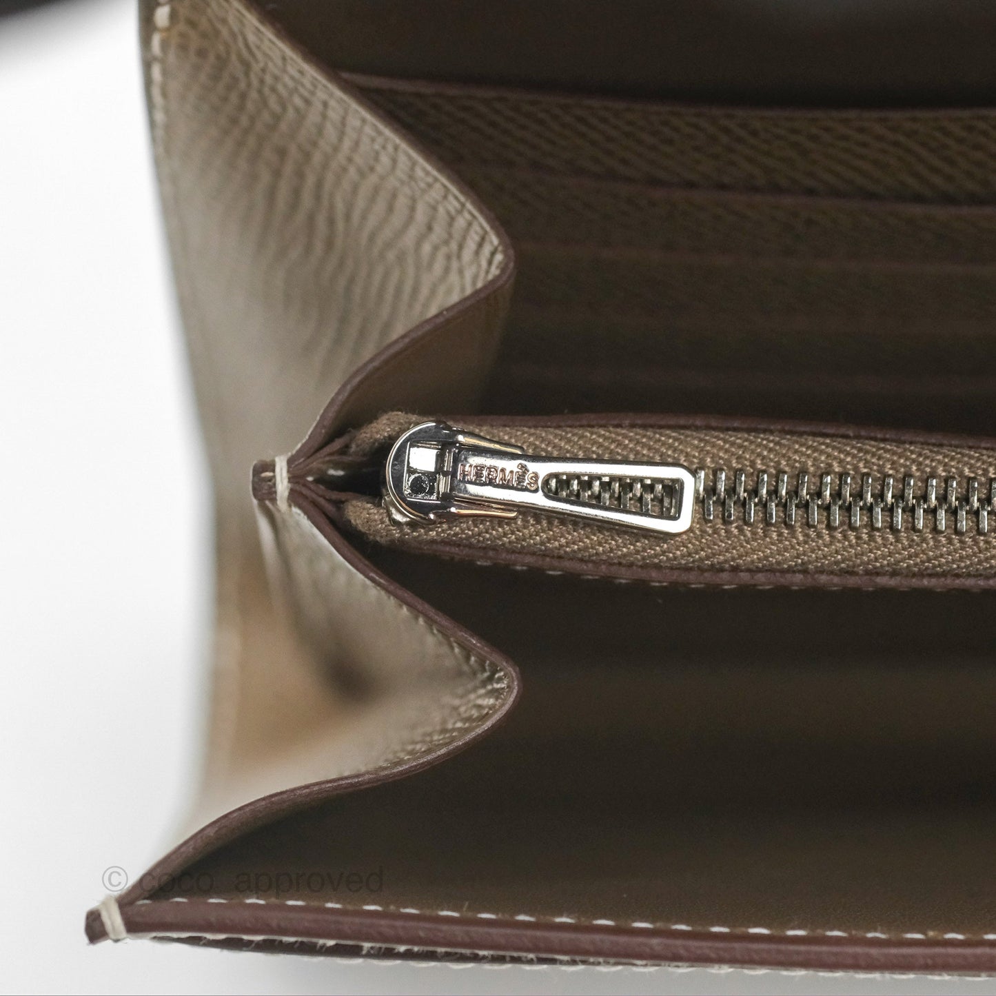 Hermès Constance To Go Wallet Etoupe Epsom Palladium Hardware