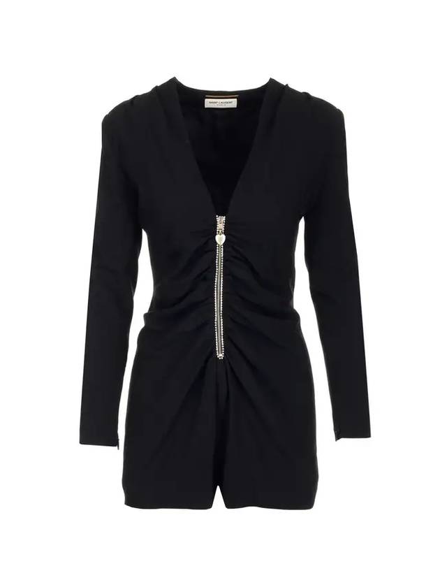 Luxury Saint Laurent Short Jumpsuit Black