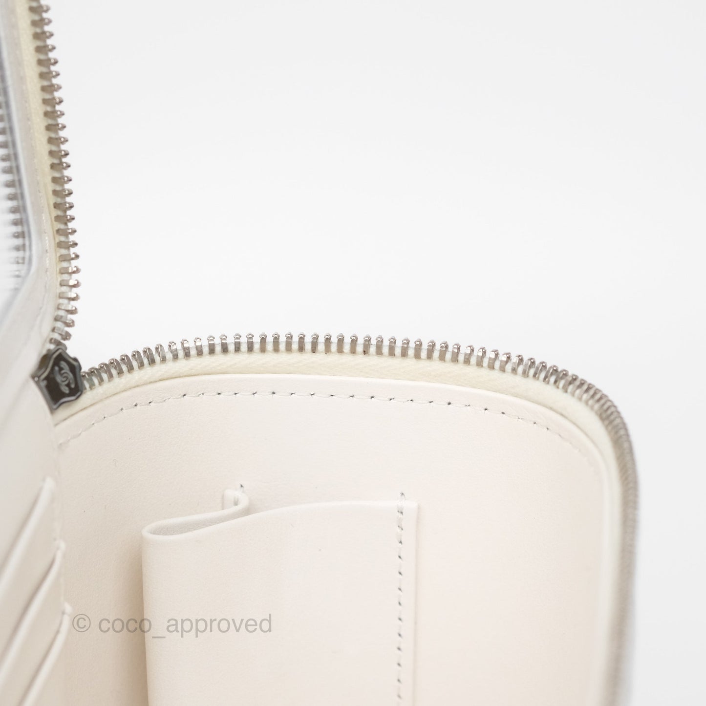 Chanel Crystals Top Handle Vanity Rectangular White Lambskin Gun Metal