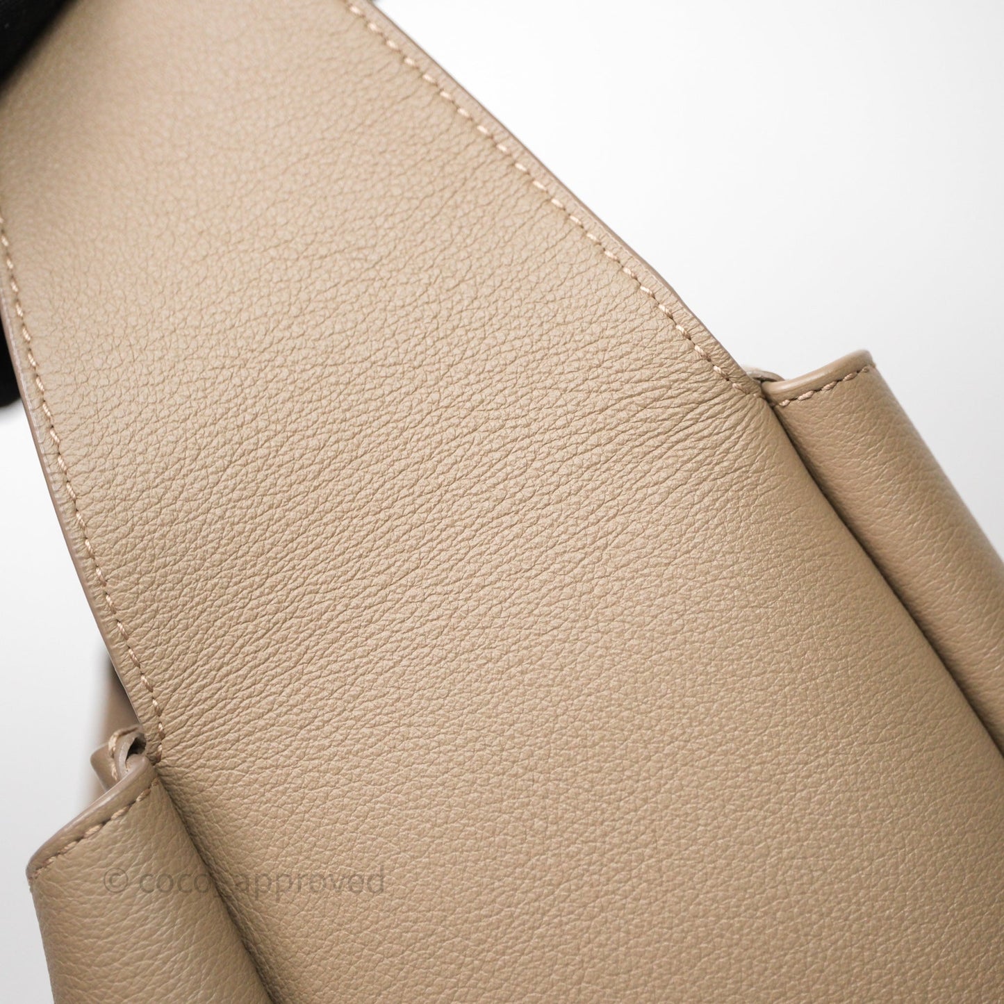 Saint Laurent LE 5 à 7 Supple Large Dusty Grey Grained Leather Gold Hardware